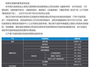 网易暴雪游戏开放退款通道：游戏退款流程详解及退款条件说明