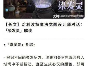 哈利波特魔法觉醒染发灵使用指南：轻松掌握染发灵攻略，变身魔法发色师