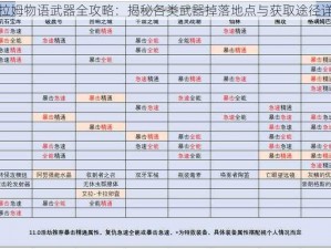 托拉姆物语武器全攻略：揭秘各类武器掉落地点与获取途径详解