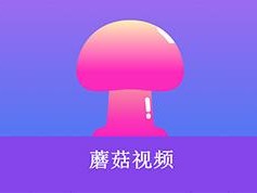 蘑菇视频红色 logo 纯黑色背景，集视频播放、社交互动、个性化推荐于一体的在线视频平台