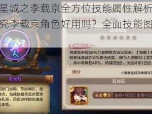 梦想星城之李载京全方位技能属性解析：深入探究李载京角色好用吗？全面技能图鉴一览