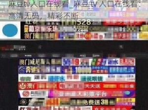 麻豆tv入口在线看_麻豆 tv 入口在线看：高清无码，精彩不断