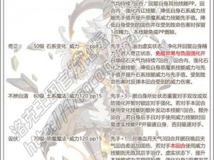 洛克王国黄忠汉升技能表详解：全方位解析黄忠汉升技能体系与特点