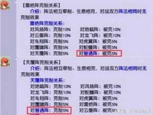 梦幻西游手游全民PK天阵阵法详解：策略与优势全方位解读