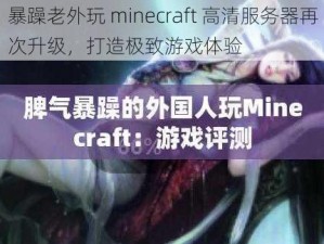 暴躁老外玩 minecraft 高清服务器再次升级，打造极致游戏体验