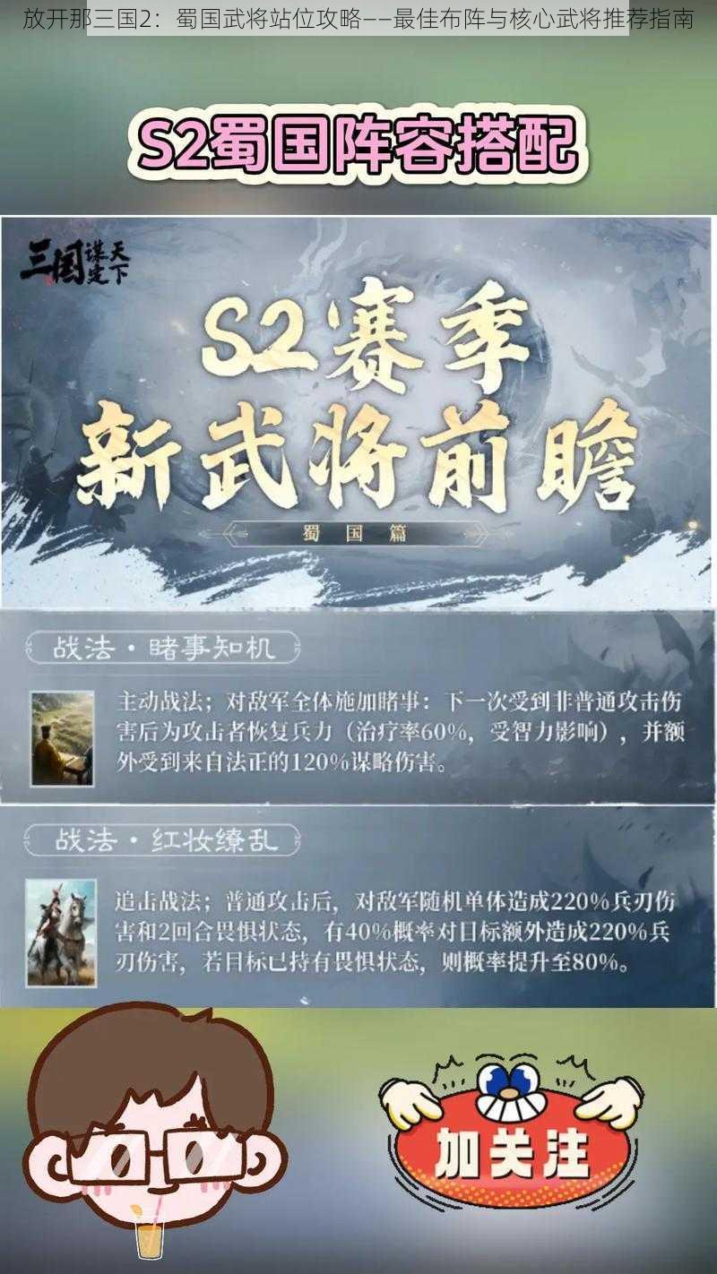 放开那三国2：蜀国武将站位攻略——最佳布阵与核心武将推荐指南