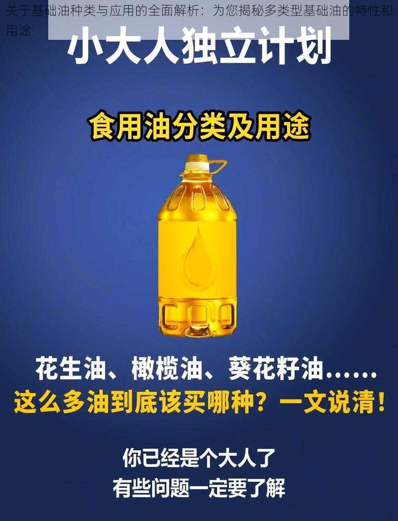 关于基础油种类与应用的全面解析：为您揭秘多类型基础油的特性和用途