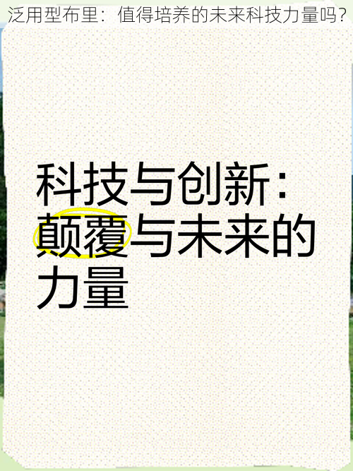 泛用型布里：值得培养的未来科技力量吗？