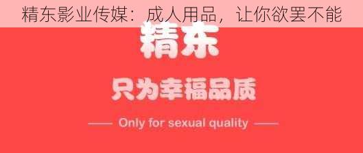 精东影业传媒：成人用品，让你欲罢不能