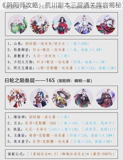 《阴阳师攻略：荒川副本三层通关阵容揭秘》