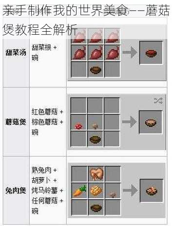 亲手制作我的世界美食——蘑菇煲教程全解析