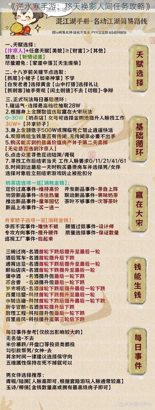 《逆水寒手游：移天换影人间任务攻略》