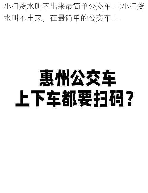 小扫货水叫不出来最简单公交车上;小扫货水叫不出来，在最简单的公交车上