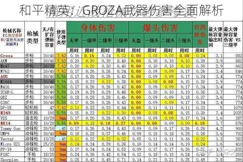 和平精英：GROZA武器伤害全面解析