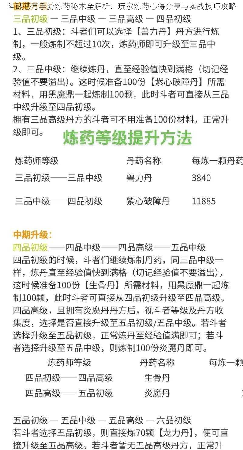 斗破苍穹手游炼药秘术全解析：玩家炼药心得分享与实战技巧攻略