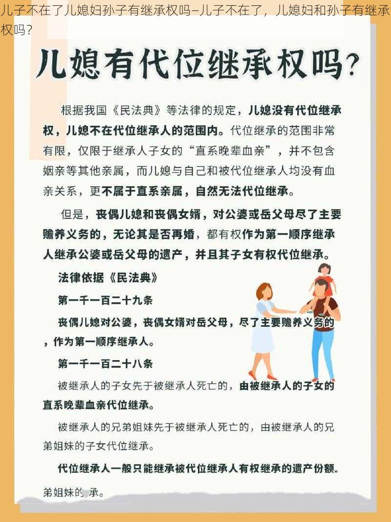 儿子不在了儿媳妇孙子有继承权吗—儿子不在了，儿媳妇和孙子有继承权吗？