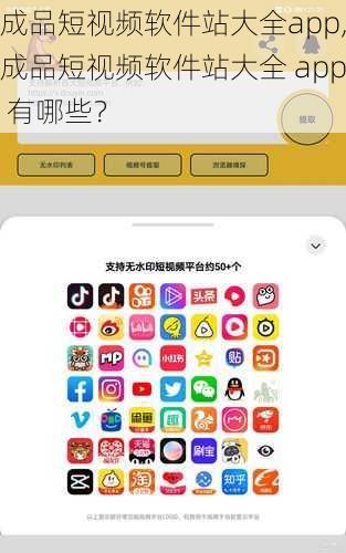 成品短视频软件站大全app,成品短视频软件站大全 app 有哪些？