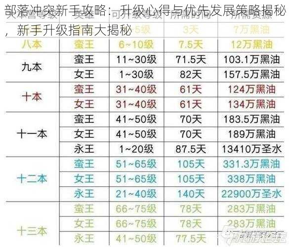 部落冲突新手攻略：升级心得与优先发展策略揭秘，新手升级指南大揭秘