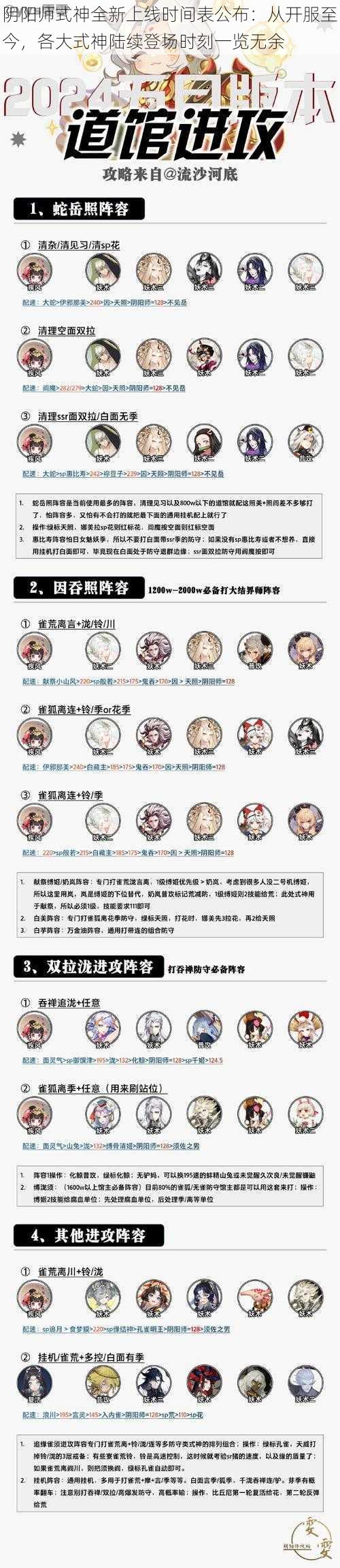 阴阳师式神全新上线时间表公布：从开服至今，各大式神陆续登场时刻一览无余