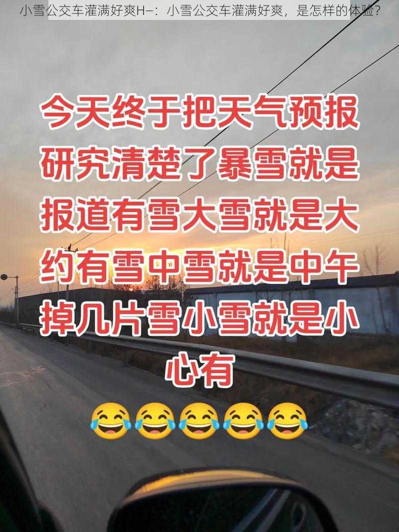 小雪公交车灌满好爽H—：小雪公交车灌满好爽，是怎样的体验？