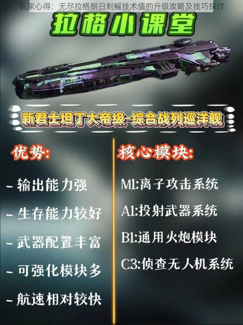 玩家心得：无尽拉格朗日刺鳐技术值的升级攻略及技巧探讨