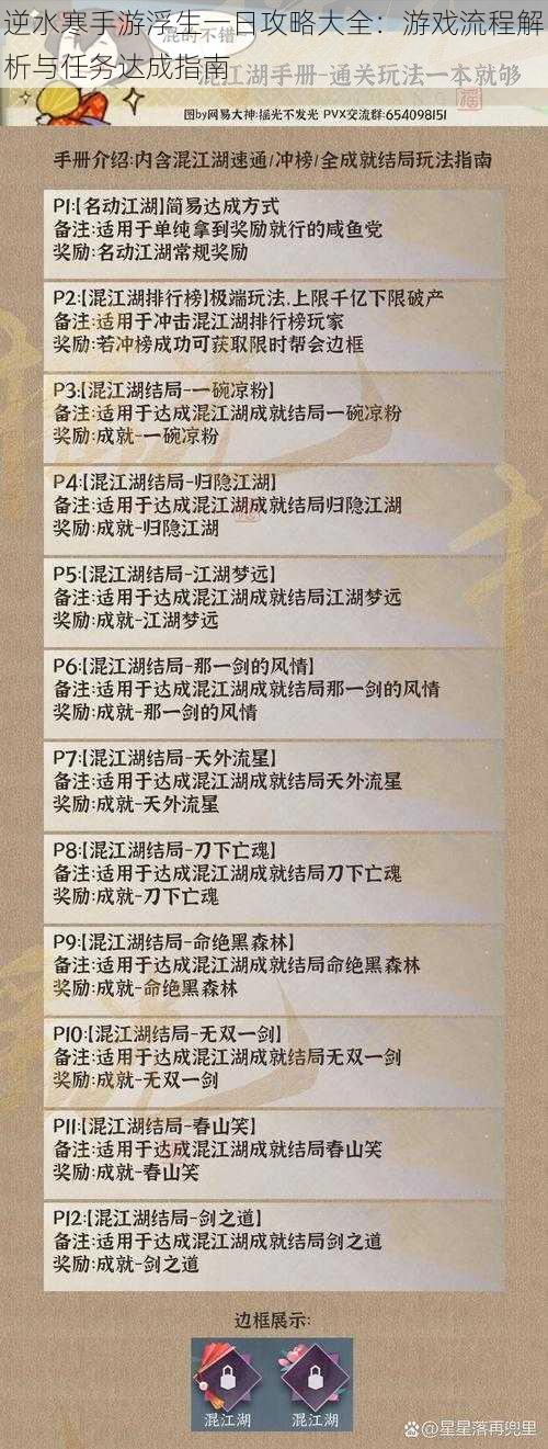 逆水寒手游浮生一日攻略大全：游戏流程解析与任务达成指南