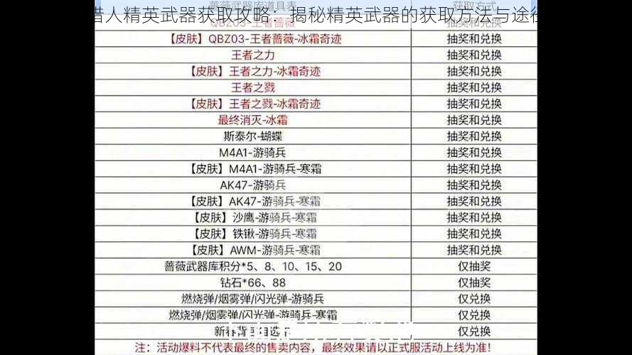 秘宝猎人精英武器获取攻略：揭秘精英武器的获取方法与途径介绍