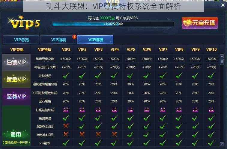 乱斗大联盟：VIP尊贵特权系统全面解析