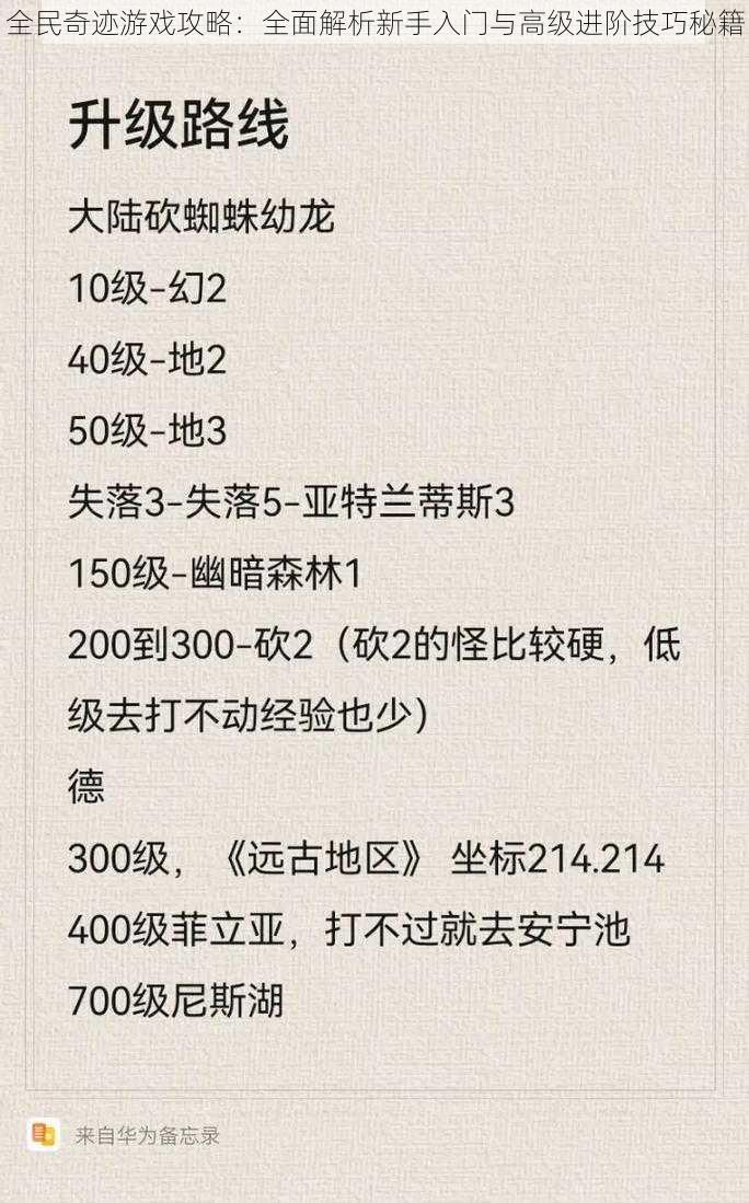 全民奇迹游戏攻略：全面解析新手入门与高级进阶技巧秘籍