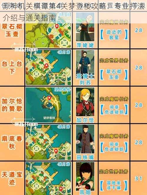 原神机关棋谭第4关梦登楼攻略：专业打法介绍与通关指南